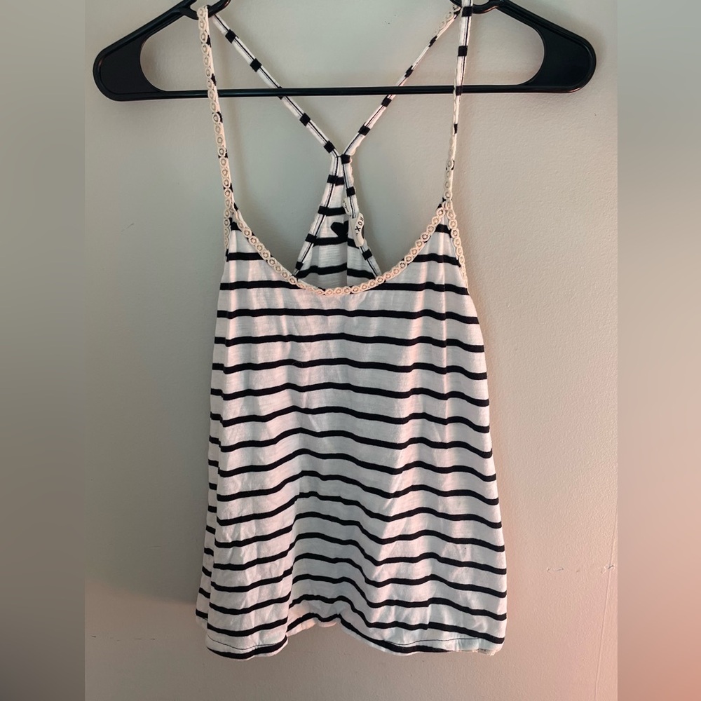 3 FOR $10 Roxy Striped Black and White Women's Top